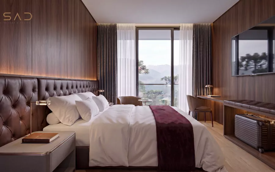 Suíte master do apartamento de 112 m²